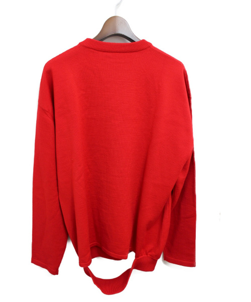 BALENCIAGA（バレンシアガ）BALENCIAGA (バレンシアガ) PARIS刺繡ニット レッド サイズ:Mの古着・服飾アイテム