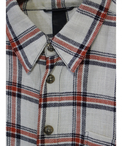 CHROME HEARTS（クロムハーツ）CHROME HEARTS (クロムハーツ) チェックシャツ ベージュ サイズ:Mの古着・服飾アイテム