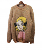 GUCCIグッチ）の古着「18AW/×井出ちかえ プリントニット」｜オレンジ
