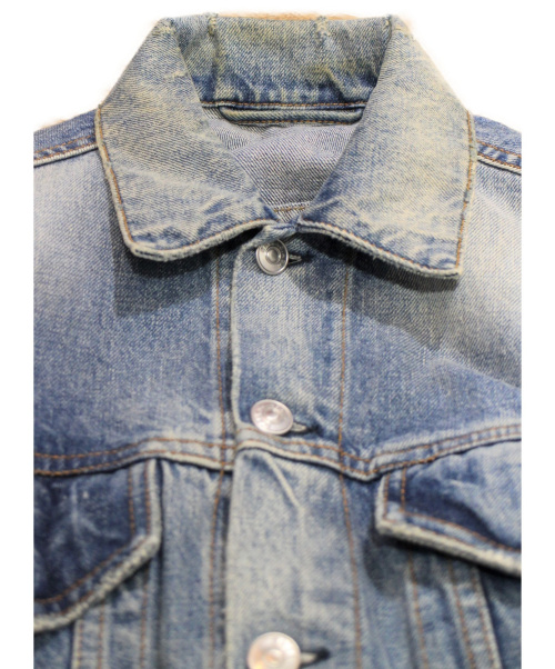 BALENCIAGA（バレンシアガ）BALENCIAGA (バレンシアガ) バックプリントデニムジャケット インディゴ サイズ:46の古着・服飾アイテム
