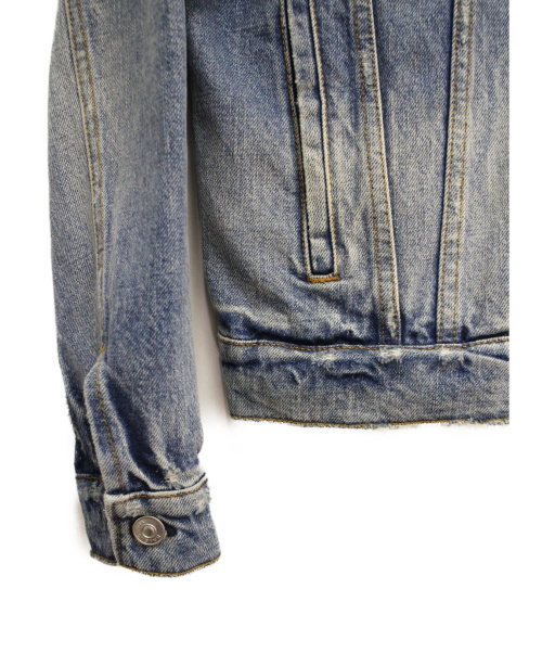 BALENCIAGA（バレンシアガ）BALENCIAGA (バレンシアガ) バックプリントデニムジャケット インディゴ サイズ:46の古着・服飾アイテム