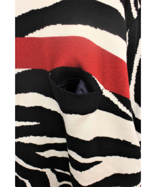 sacai（サカイ）sacai (サカイ) 20SS ゼブラ柄ニット ホワイト×ブラック サイズ:2の古着・服飾アイテム
