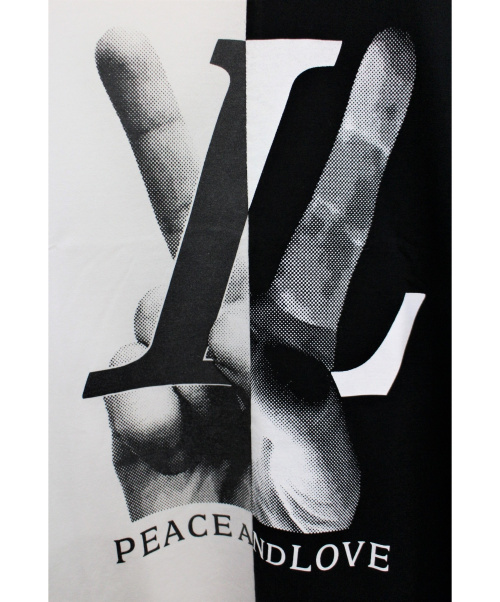 LOUIS VUITTON（ルイ ヴィトン）LOUIS VUITTON (ルイヴィトン) Peace＆Love Tシャツ ホワイト×ブラック サイズ:XLの古着・服飾アイテム