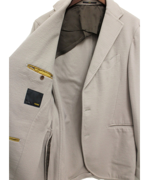 FENDI（フェンディ）FENDI (フェンディ) ウールテーラードジャケット ベージュ サイズ:50の古着・服飾アイテム