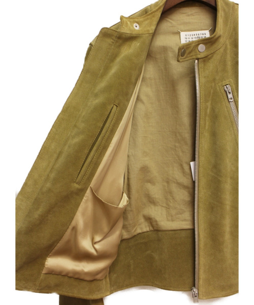 Maison Margiela（メゾンマルジェラ）Maison Margiela (メゾンマルジェラ) ハの字ライダースジャケット ベージュ サイズ:48の古着・服飾アイテム