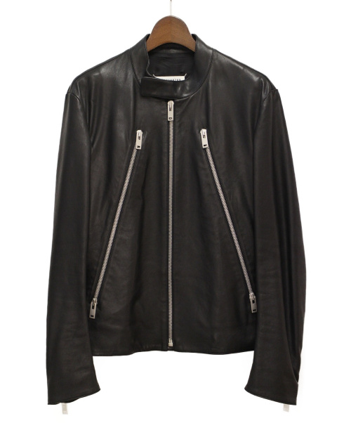 Maison Margiela（メゾンマルジェラ）Maison Margiela (メゾンマルジェラ) ハの字ライダースジャケット ブラック サイズ:46の古着・服飾アイテム
