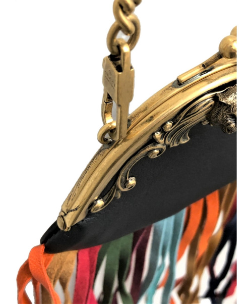 GUCCI（グッチ）GUCCI (グッチ) がま口チェーンショルダーバッグ ブラック サイズ:- 488428 496334の古着・服飾アイテム