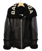 BALENCIAGAバレンシアガ）の古着「Bombardier shearling jacket」｜ブラック