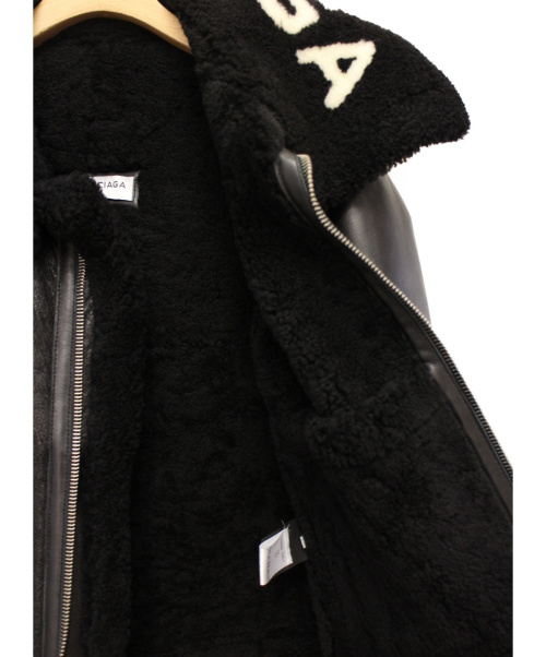 BALENCIAGA（バレンシアガ）BALENCIAGA (バレンシアガ) Bombardier shearling jacket ブラック サイズ:34の古着・服飾アイテム