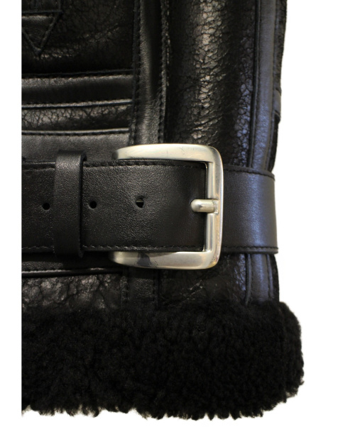 BALENCIAGA（バレンシアガ）BALENCIAGA (バレンシアガ) Bombardier shearling jacket ブラック サイズ:34の古着・服飾アイテム