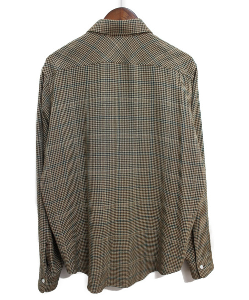 CELINE（セリーヌ）CELINE (セリーヌ) 19AW スモールチェックシャツ ブラウン サイズ:Sの古着・服飾アイテム