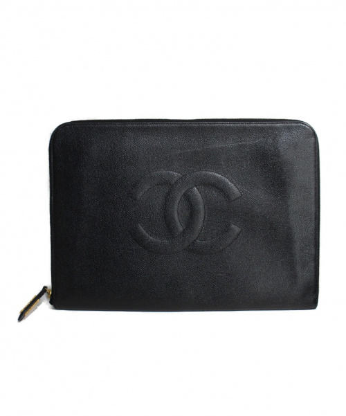 CHANEL（シャネル）CHANEL (シャネル) ココマーククラッチバッグ ブラック サイズ:- キャビアスキン 3903220の古着・服飾アイテム