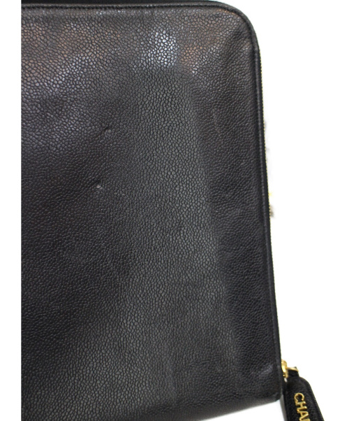 CHANEL（シャネル）CHANEL (シャネル) ココマーククラッチバッグ ブラック サイズ:- キャビアスキン 3903220の古着・服飾アイテム