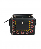 FENDIフェンディ）の古着「Calfskin Lace Up Floral Small」｜ブラック