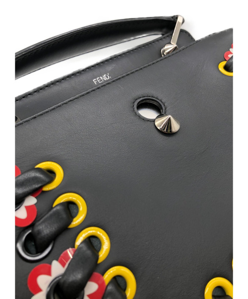 FENDI（フェンディ）FENDI (フェンディ) Calfskin Lace Up Floral Small ブラック サイズ:smallの古着・服飾アイテム