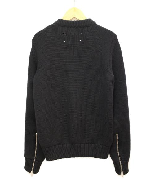 Maison Margiela（メゾンマルジェラ）Maison Margiela (メゾンマルジェラ) ハの字ニットライダースジャケット ブラック サイズ:Sの古着・服飾アイテム