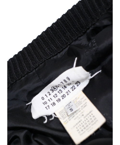 Maison Margiela（メゾンマルジェラ）Maison Margiela (メゾンマルジェラ) ハの字ニットライダースジャケット ブラック サイズ:Sの古着・服飾アイテム