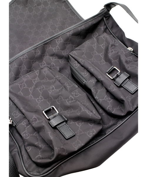 GUCCI（グッチ）GUCCI (グッチ) GGナイロンショルダーバッグ ブラック サイズ:- 387070 213048の古着・服飾アイテム