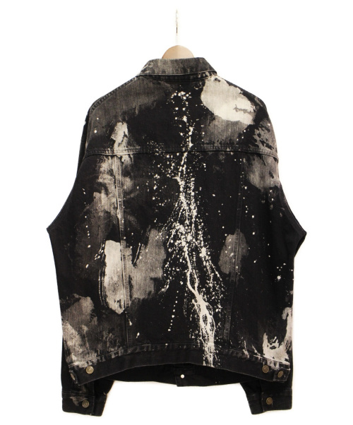BALENCIAGA（バレンシアガ）BALENCIAGA (バレンシアガ) ペイントデニムジャケット ブラック サイズ:46の古着・服飾アイテム