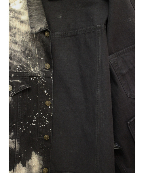 BALENCIAGA（バレンシアガ）BALENCIAGA (バレンシアガ) ペイントデニムジャケット ブラック サイズ:46の古着・服飾アイテム