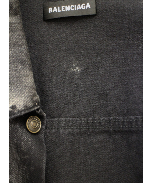 BALENCIAGA（バレンシアガ）BALENCIAGA (バレンシアガ) ペイントデニムジャケット ブラック サイズ:46の古着・服飾アイテム