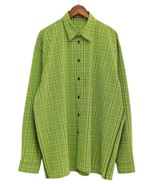 BALENCIAGA（バレンシアガ）BALENCIAGA (バレンシアガ) オーバーサイズチェックシャツ イエロー サイズ:37の古着・服飾アイテム