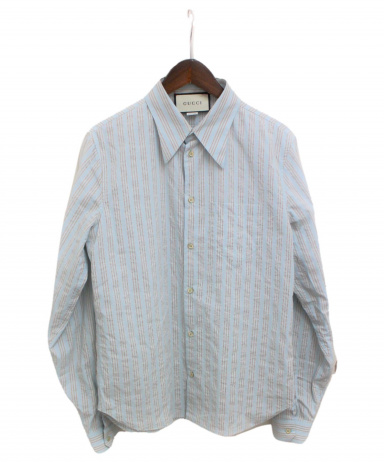 中古・古着通販】GUCCI (グッチ) 20SS ストライプシャツ ブルー サイズ