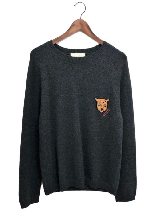 GUCCI（グッチ）GUCCI (グッチ) カシミヤニット チャコールグレー サイズ:Mの古着・服飾アイテム