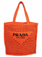 PRADAプラダ）の古着「21SS ラフィアトートバッグ」｜オレンジ