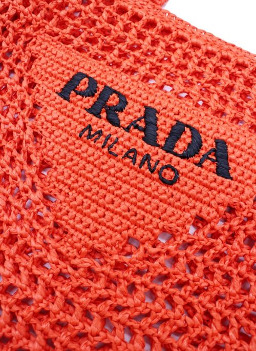 PRADA（プラダ）PRADA (プラダ) 21SS ラフィアトートバッグ オレンジ サイズ:-の古着・服飾アイテム
