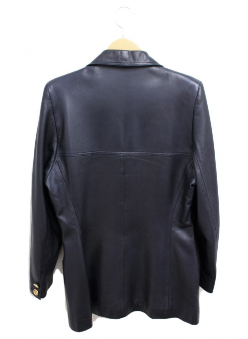 LOEWE（ロエベ）LOEWE (ロエベ) レザーテーラードジャケット ネイビー サイズ:-の古着・服飾アイテム