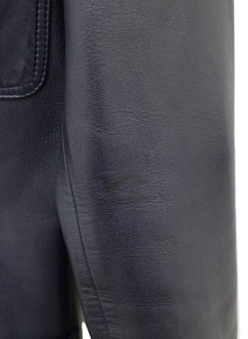 LOEWE（ロエベ）LOEWE (ロエベ) レザーテーラードジャケット ネイビー サイズ:-の古着・服飾アイテム