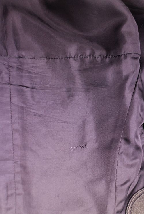 LOEWE（ロエベ）LOEWE (ロエベ) レザーテーラードジャケット ネイビー サイズ:-の古着・服飾アイテム