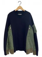 sacaiサカイ）の古着「Sponge Sweat×MA-1 Pullover」｜ネイビー