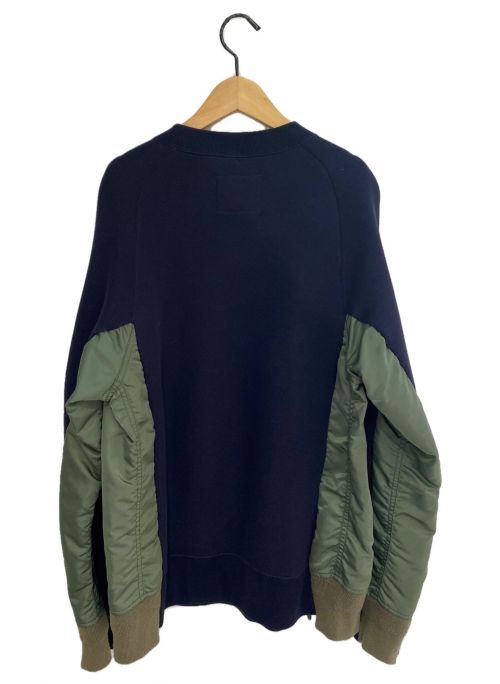 sacai（サカイ）sacai (サカイ) Sponge Sweat×MA-1 Pullover ネイビー サイズ:3の古着・服飾アイテム