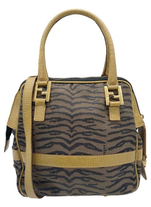 FENDI（フェンディ）FENDI (フェンディ) ゼブラ柄2WAYショルダーバッグ ブラウン サイズ:-の古着・服飾アイテム