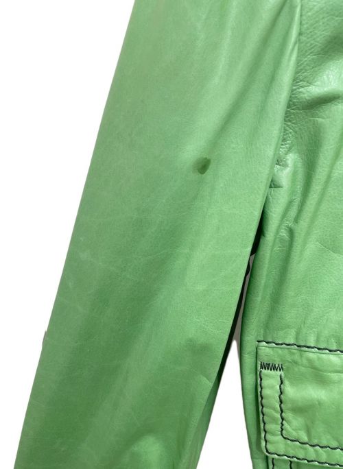 GUCCI（グッチ）GUCCI (グッチ) レザージャケット グリーン サイズ:46の古着・服飾アイテム