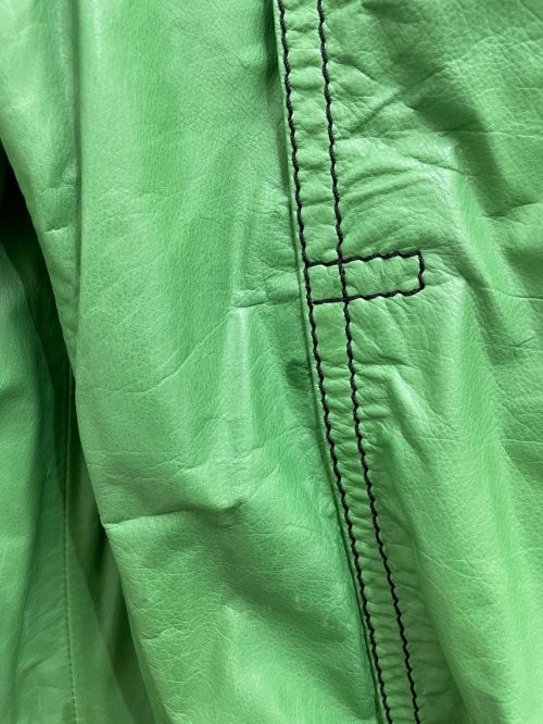 GUCCI（グッチ）GUCCI (グッチ) レザージャケット グリーン サイズ:46の古着・服飾アイテム