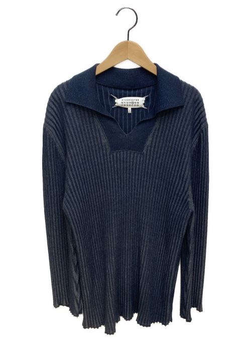Maison Margiela（メゾンマルジェラ）Maison Margiela (メゾンマルジェラ) 襟付ニット ネイビー サイズ:XLの古着・服飾アイテム