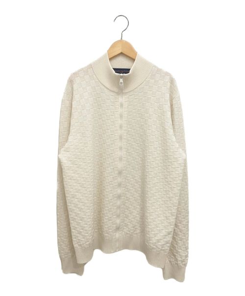 LOUIS VUITTON（ルイ ヴィトン）LOUIS VUITTON (ルイ ヴィトン) 21AW ダミエシグネチャージップスルーカーディガン アイボリー サイズ:Lの古着・服飾アイテム
