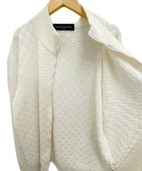 LOUIS VUITTON（ルイ ヴィトン）LOUIS VUITTON (ルイ ヴィトン) 21AW ダミエシグネチャージップスルーカーディガン アイボリー サイズ:Lの古着・服飾アイテム