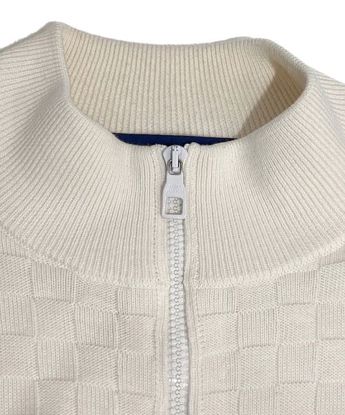 LOUIS VUITTON（ルイ ヴィトン）LOUIS VUITTON (ルイ ヴィトン) 21AW ダミエシグネチャージップスルーカーディガン アイボリー サイズ:Lの古着・服飾アイテム