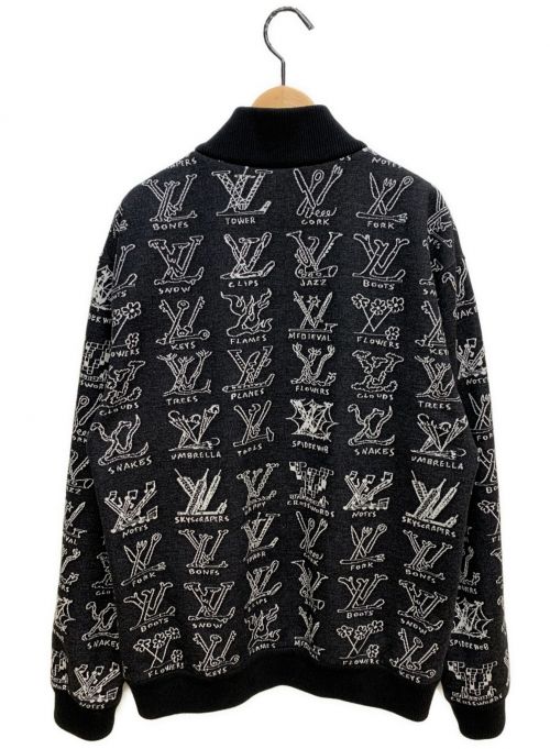 LOUIS VUITTON（ルイ ヴィトン）LOUIS VUITTON (ルイ ヴィトン) 21SS LVカートゥーンジャカードジップスルーブルゾン ブラック サイズ:Mの古着・服飾アイテム