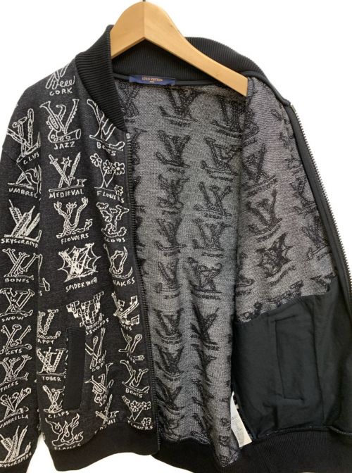 LOUIS VUITTON（ルイ ヴィトン）LOUIS VUITTON (ルイ ヴィトン) 21SS LVカートゥーンジャカードジップスルーブルゾン ブラック サイズ:Mの古着・服飾アイテム