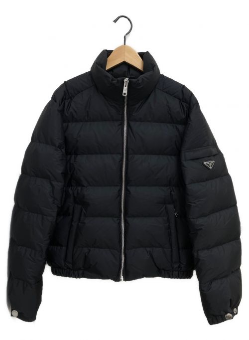 PRADA（プラダ）PRADA (プラダ) ロゴプレートダウンジャケット ブラック サイズ:46の古着・服飾アイテム