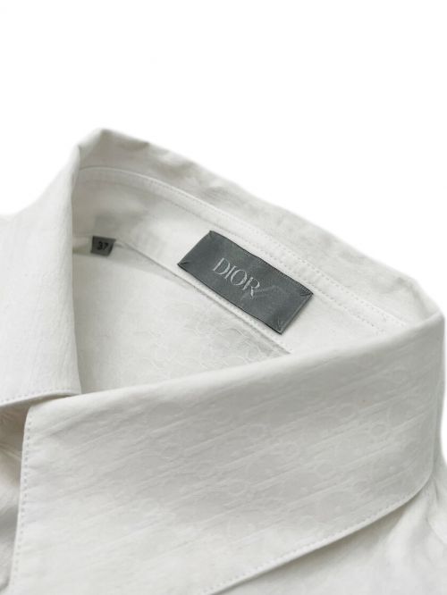 Christian Dior（クリスチャン ディオール）Christian Dior (クリスチャン ディオール) OBLIQUE総柄シャツ ホワイト サイズ:37の古着・服飾アイテム