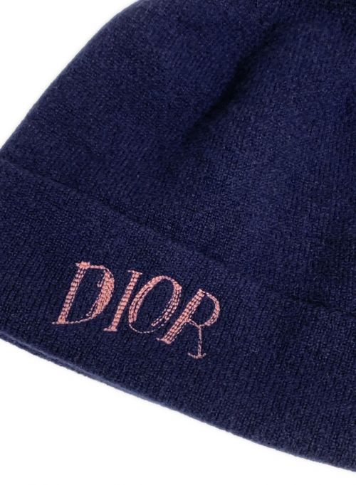 Dior（ディオール）Dior (ディオール) 20SS カシミアロゴ刺繍ニットキャップ ネイビー サイズ:Mの古着・服飾アイテム