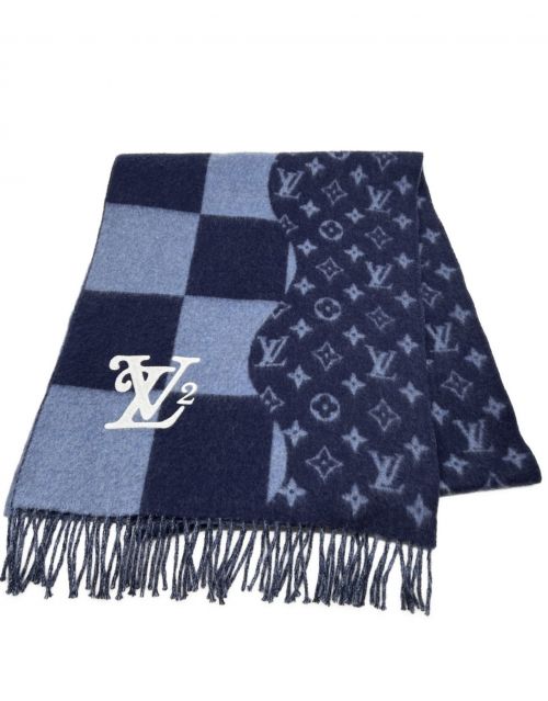 LOUIS VUITTON（ルイ ヴィトン）LOUIS VUITTON (ルイ ヴィトン) エシャルプダミエジャイアントウェーブ ネイビー サイズ:-の古着・服飾アイテム