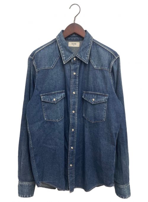 CELINE（セリーヌ）CELINE (セリーヌ) ウエスタンデニムシャツ インディゴ サイズ:Mの古着・服飾アイテム
