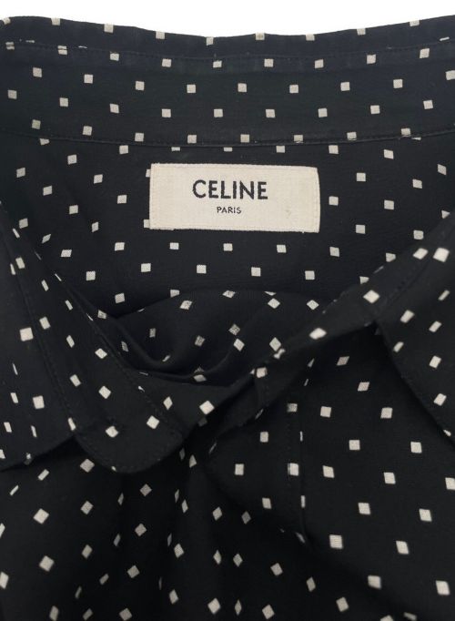 CELINE（セリーヌ）CELINE (セリーヌ) レーヨンドットシャツ ブラック サイズ:40の古着・服飾アイテム